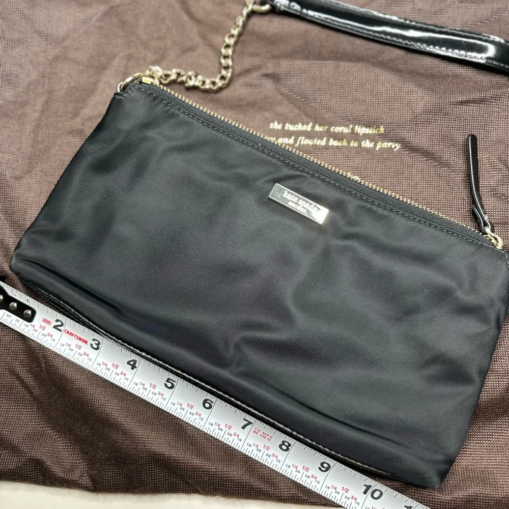kate spade Black Nylon Mini Crossbody with Gold Chain